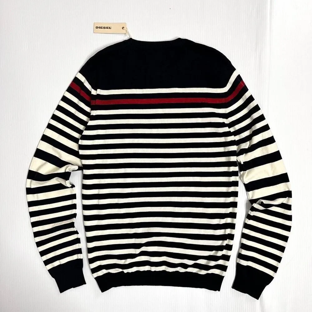 Diesel K-Calib Striped Crewneck Sweater Navy Red White Nautical Preppy Unisex XL